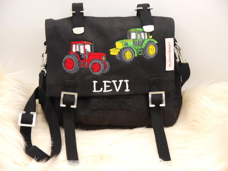 Canvastasche "Levi" + 2 Traktoren bestickt individualisierbar -Ausstellungsstück- - sofort lieferbar -